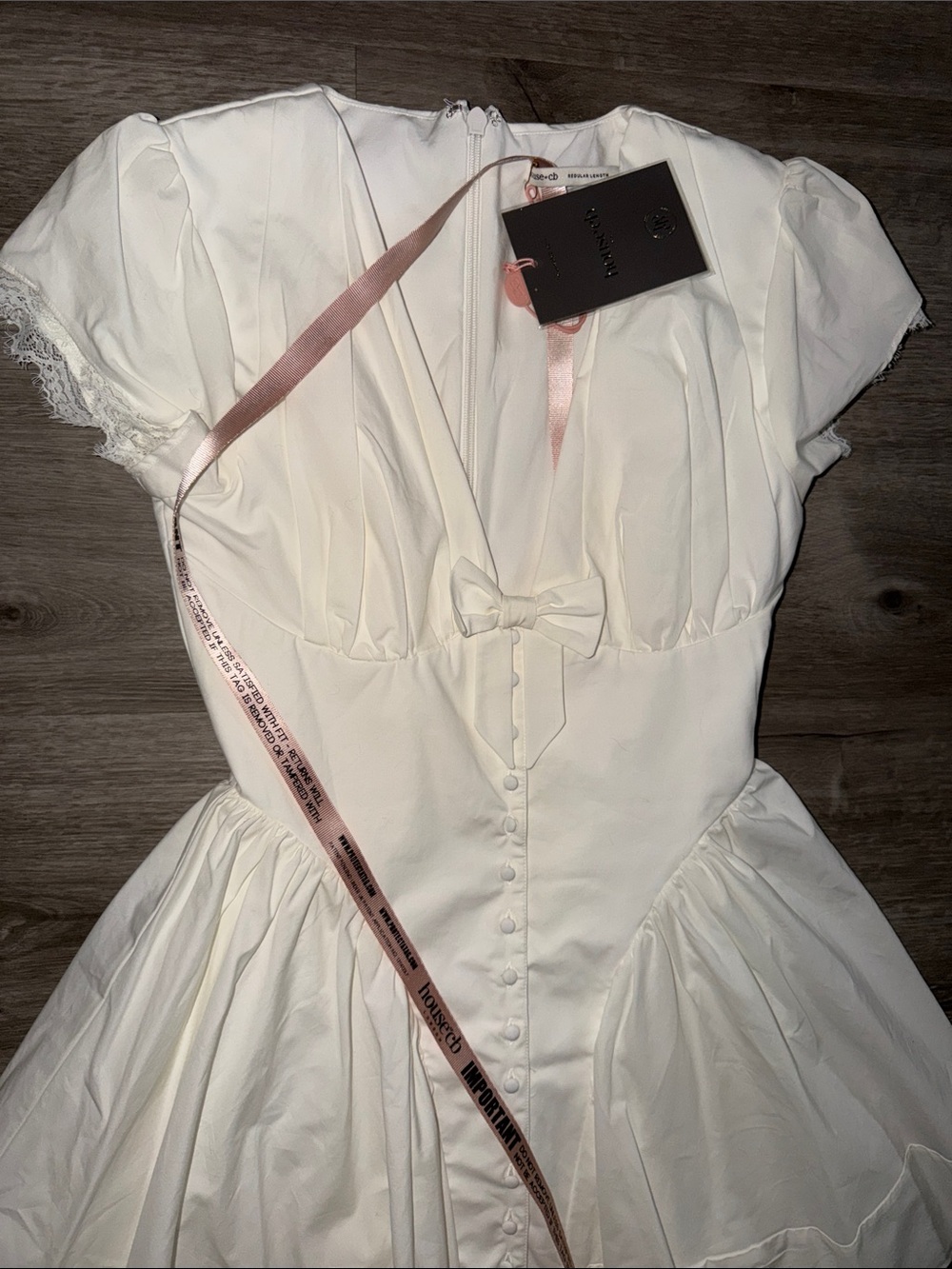 House of CB EMILIANA White Stretch Cotton Mini Dress - Picture 14 of 15